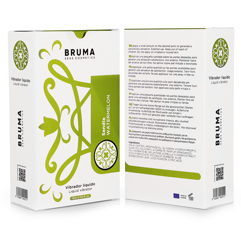 BRUMA Liquid Vibrator Ultra Sliding Watermelon 15ml intimate gel packaging