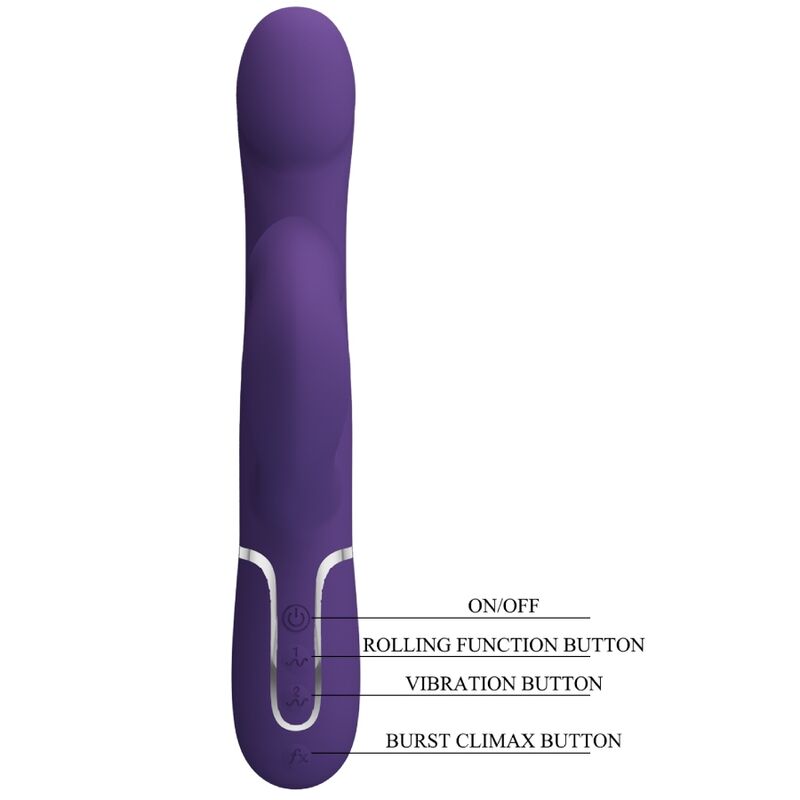 PRETTY LOVE - ZALIN RABBIT VIBRATOR PEARLS 4 IN 1 PURPLE PRETTY LOVE FLIRTATION