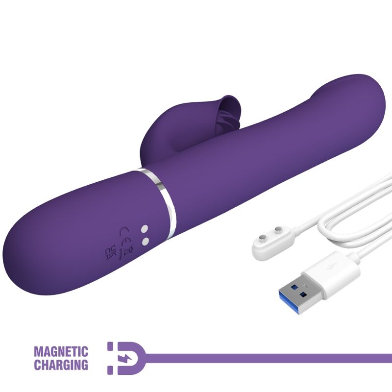 PRETTY LOVE - ZALIN RABBIT VIBRATOR PEARLS 4 IN 1 PURPLE PRETTY LOVE FLIRTATION