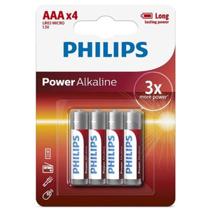 Philips - Питание щелочная батарея AAA LR03 4 Pack