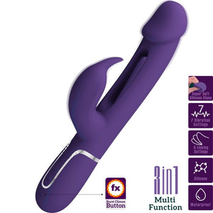 PRETTY LOVE - KAMPAS RABBIT 3 IN 1 MULTIFUNCTION VIBRATOR WITH TONGUE VIOLET PRETTY LOVE FLIRTATION