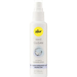 PJUR Med Cleaner Spray 100ml bottle for gentle, alcohol-free skin and intimate area cleansing with bacteriostatic effect.