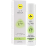 PJUR Med Repair Lubricant 100ml bottle and box, water-based with hyaluronic acid for hydration, skin protection, and latex compatibility.