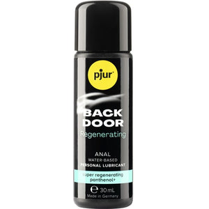 PJUR Back Door Regenerating Panthenol Anal Water-Based Lubricant, 30ml bottle.
