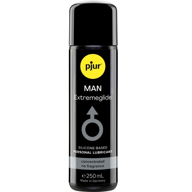 Pjur Man Premium 250ml silicone-based personal lubricant, designed for men, long-lasting, non-sticky, dermatologically tested.