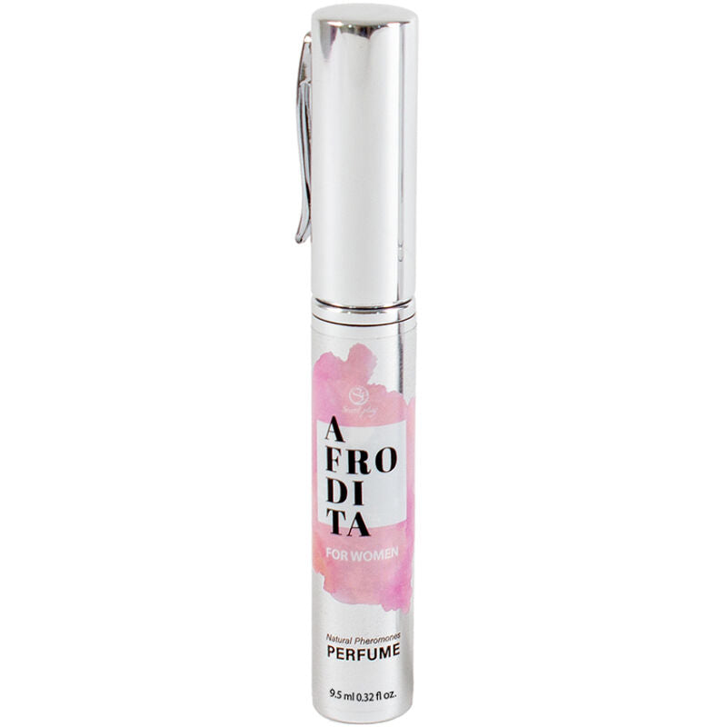 Secretplay Afrodita Perfume Pheromones Women Spray Travel Size with caramel aroma, ideal for enhancing attractiveness. 9.5ml bottle.