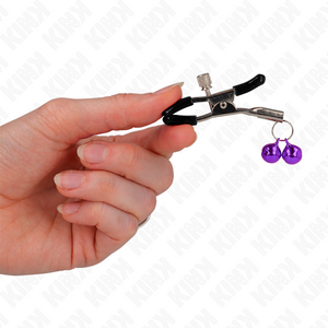 KINK - DOUBLE BELL NIPPLE CLAMP PURPLE 6 CM - LoveYou.lv