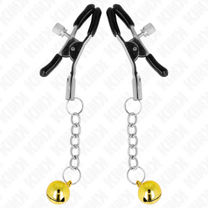 KINK - GOLD JINGLE BELL PENDANT NIPPLE CLAMPS 6 CM - LoveYou.lv