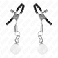 KINK - GLASS BEAD NIPPLE CLAMPS SILVER 6 CM