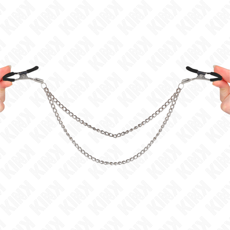 KINK - NIPPĻU Skavas AR 2 BIEZĀM ĶĒDĒM SUDRABA 20/23 CM