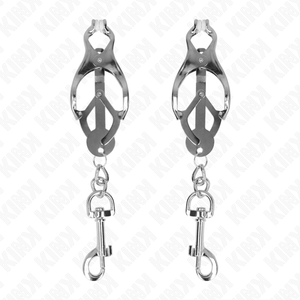KINK - JAPANESE CLOVER NIPPLE CLAMPS WITH HOOKS SILVER - LoveYou.lv