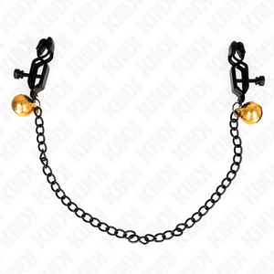 KINK - FLAT CHAIN NIPPLE CLAMPS AND BELL SILVER 30 CM - LoveYou.lv