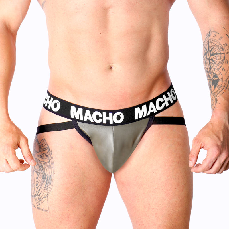 MACHO - MX27GR JOCK КОЖАНАЯ СЕРАЯ БЕЖЕВАЯ S