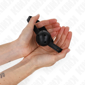KINK - SIMPLICITY BLACK BREATHABLE BALL 4.5 CM GAG 62 x 1.5 CM LoveYou.lv