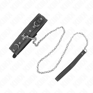 KINK - PVC LEATHER NECKLACE WITH BELT 105 CM RHINESTONE RIVET 41.5 X 4 CM LoveYou.lv