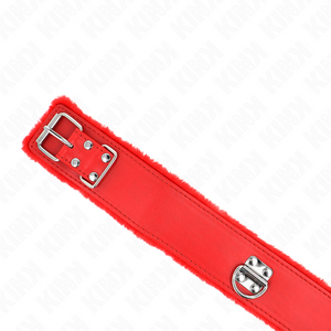 KINK - NECKLACE WITH LEASH 116 CM WITH SILVER STUDS MODEL 4 RED ADJUSTABLE 40-48 CM X 6 CM LoveYou.lv