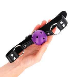 KINK - BREATHABLE BALL 4 CM GAG WITH DOUBLE RIVET PURPLE 62.5 x 2.5 CM ADJUSTABLE 42-58 CM LoveYou.lv