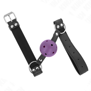 KINK - BREATHABLE BALL 4 CM GAG WITH DOUBLE RIVET PURPLE 62.5 x 2.5 CM ADJUSTABLE 42-58 CM LoveYou.lv