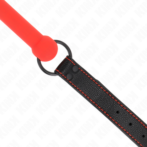 KINK - BONE GAG WITH LEATHERETTE STRAP RED ADJUSTABLE 41-57 CM LoveYou.lv