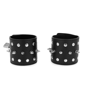 KINK - PUNK WRIST RESTRAINTS WITH SPIKES 25 X 6 CM - LoveYou.lv