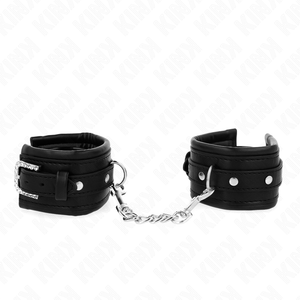 KINK - RHINESTONE BUCKLE WRIST RESTRAINTS BLACK ADJUSTABLE 25-32 CM X 5.5 CM - LoveYou.lv