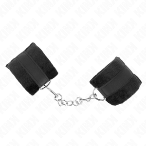 KINK - BEGINNER FUR HAND CUFFS BLACK 30 X 7 CM - LoveYou.lv