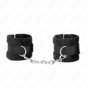 KINK - BEGINNER FUR HAND CUFFS BLACK 30 X 7 CM - LoveYou.lv