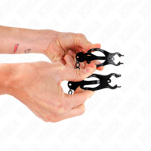 KINK - JAPANESE CLOVER NIPPLE CLAMPS WITH CHAIN BLACK 30 CM - LoveYou.lv