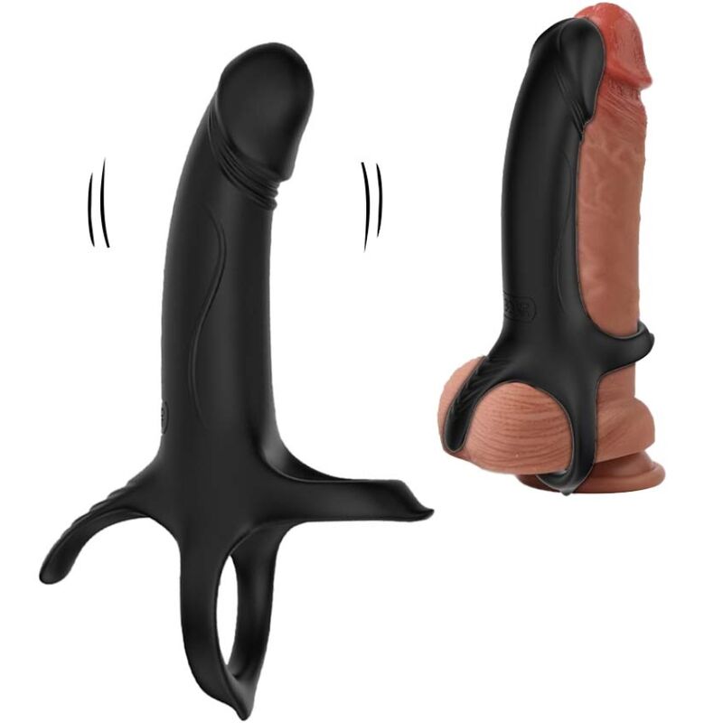 Black ARMONY dildo with ring and vibrator, featuring 9 modes for enhanced pleasure, crafted from medical-grade silicone.