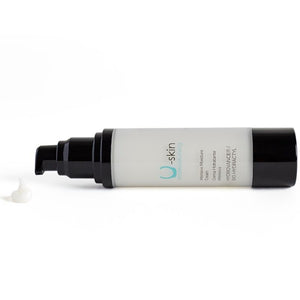 U-Skin XtraMoisturizing Cream bottle for tattooed skin with Hydrovance® and Bio-Hydractyl, ideal for tattoo care and removal support.
