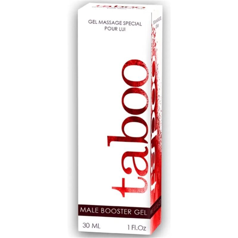 RUF Taboo Male Booster Gel for Erection 30ml bottle with natural camphor oil, enhances blood circulation and maximizes pleasure.