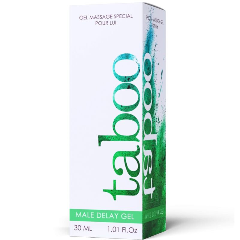 RUF Taboo Male Delay Gel in 30ml box, soothing penile gel with Brahmi oil and peppermint for prolonged erection and skin benefits.