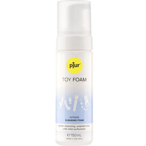 150ml pjur Toy Foam Cleaner for sex toys, gentle and effective, removes residue without damaging materials, sulfate-free, dermatologically tested.