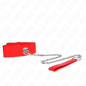 KINK - NECKLACE WITH BELT 65 CM WITH WIDE RED STRAP ADJUSTABLE 33.5-41 CM X 5 CM LoveYou.lv