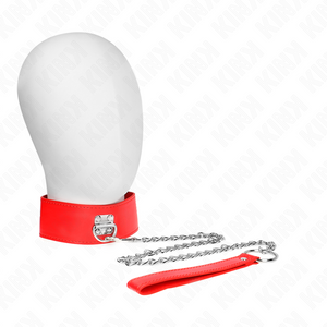 KINK - NECKLACE WITH BELT 65 CM WITH WIDE RED STRAP ADJUSTABLE 33.5-41 CM X 5 CM LoveYou.lv