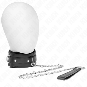 KINK - COLLAR WITH LEASH 65 CM WITH RESTRICTIONS BLACK 36-42 CM X 5.5 CM LoveYou.lv