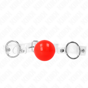 KINK - RED TRANSPARENT PVC BALL 4 CM GAG ADJUSTABLE LoveYou.lv