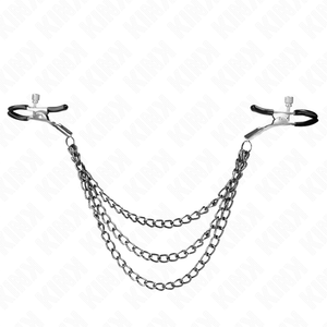 KINK - ЗАЖИМЫ ДЛЯ СОСКОВ С 3 ЦЕПЯМИ ЧЕРНЫЕ 20/23/28 СМ