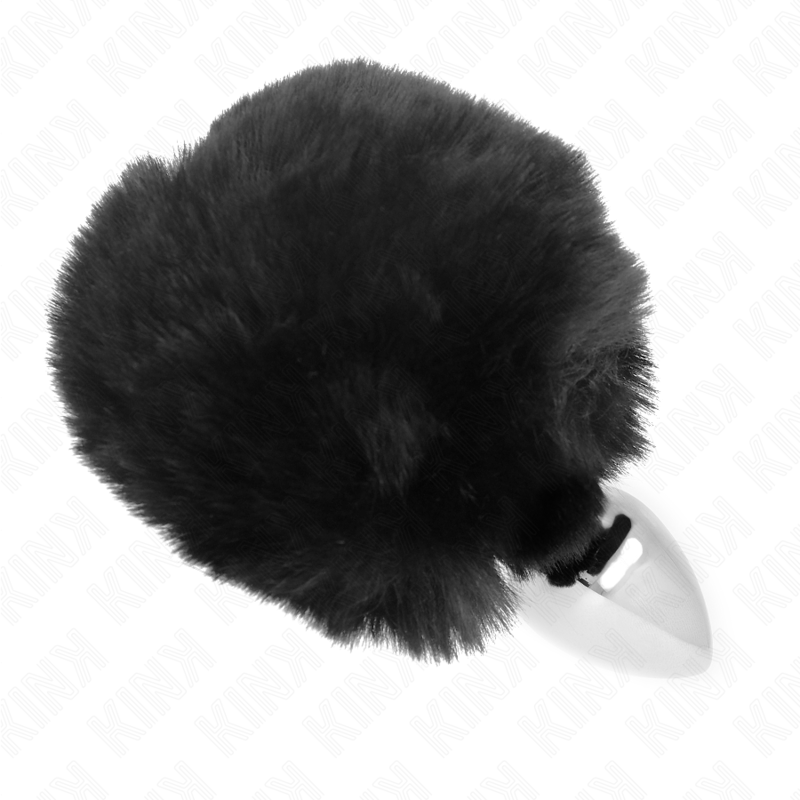 KINK — NERŪSĒJOŠĀ TĒRAUDA SPŪĶIS 7 x 3 CM AR MELNU MĀKSLĪGĀS KĀŽOKĀDAS ZAŠA ASTI 8 CM