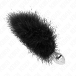 KINK - STAINLESS STEEL ANAL PLUG 11 x 7 CM WITH FEATHER 11 CM - LoveYou.lv