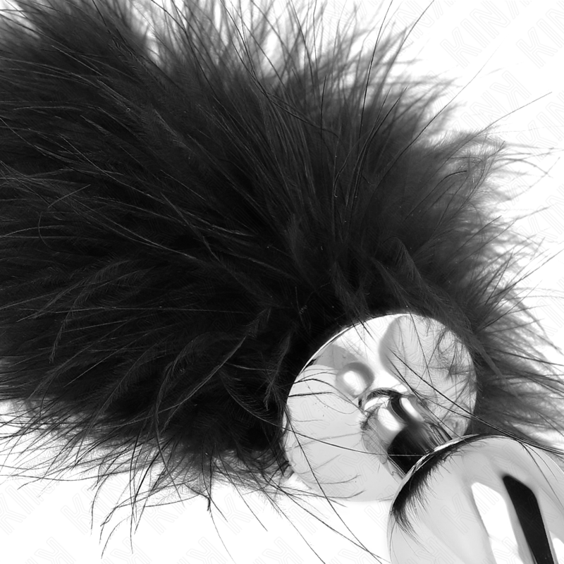 KINK - STAINLESS STEEL ANAL PLUG 11 x 7 CM WITH FEATHER 11 CM - LoveYou.lv