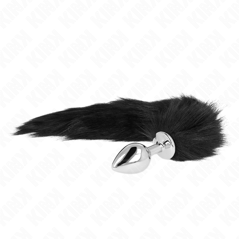 KINK - ANAL PLUG SIZE M 8 X 3.5 CM WITH SYNTHETIC TAIL 40 CM BLACK LoveYou.lv