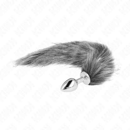 KINK - ANAL PLUG SIZE S 7 X 3 CM WITH SYNTHETIC TAIL 40 CM GREY LoveYou.lv