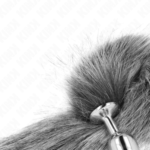 KINK - ANAL PLUG SIZE S 7 X 3 CM WITH SYNTHETIC TAIL 40 CM GREY LoveYou.lv