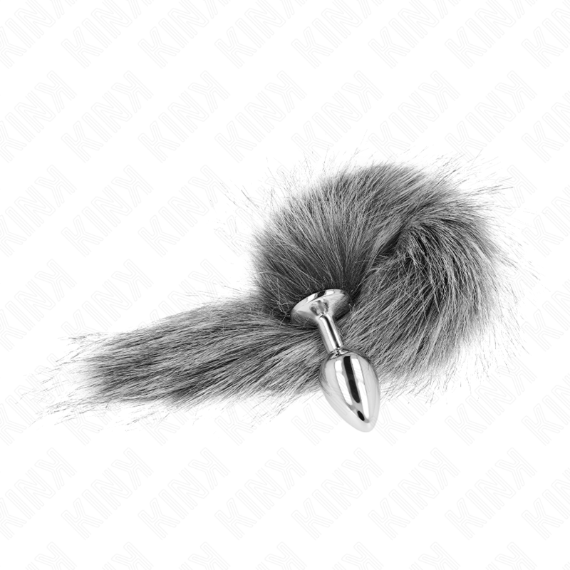KINK - ANAL PLUG SIZE S 7 X 3 CM WITH SYNTHETIC TAIL 40 CM GREY LoveYou.lv