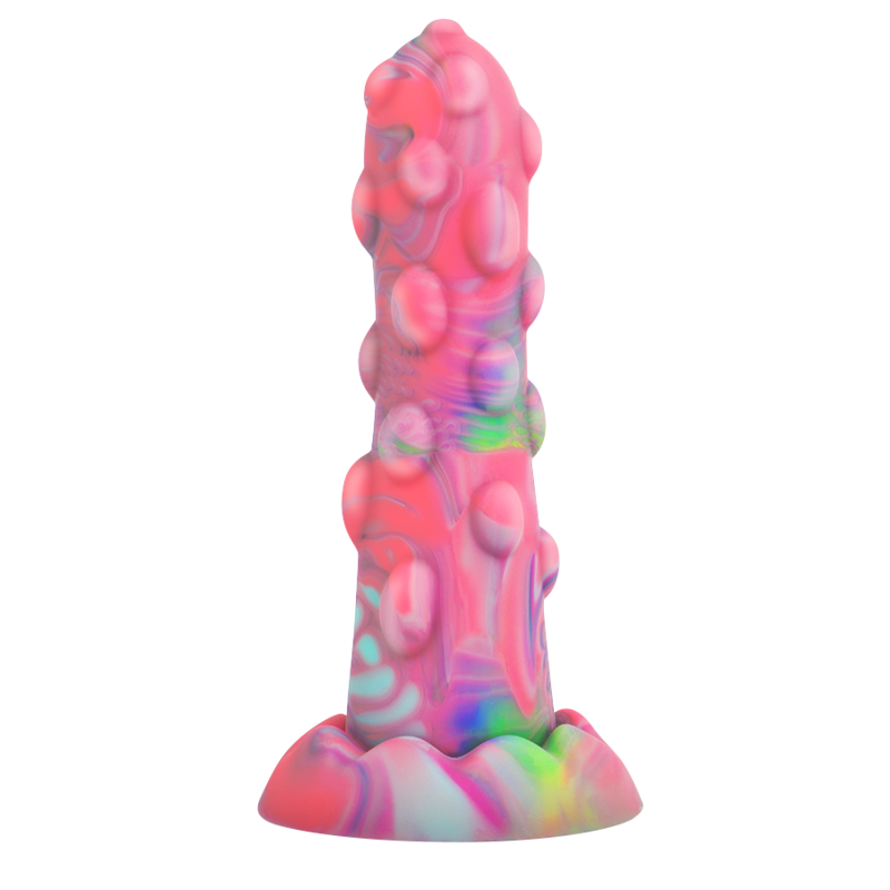Colorful textured EPIC NIXIE dildo inspired by mythological aquatic beings, featuring a sleek and fluid design for a sensual experience.