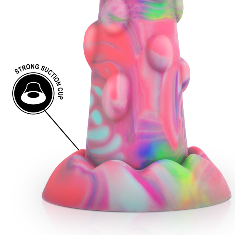 EPIC NIXIE dildo with colorful design and strong suction cup, inspired by mythological aquatic beings, providing a smooth experience.