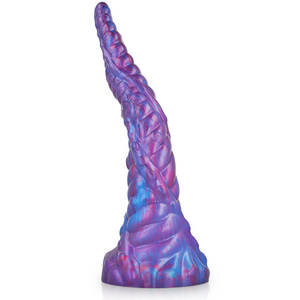Alt Tag: EPIC NOKKEN dildo inspired by Scandinavian myth, purple and blue spiral design resembling aquatic creature's enchanting form.