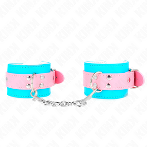 KINK - CUTE WRIST RESTRAINTS BLUE / PINK ADJUSTABLE 16-28 CM X 5 CM - LoveYou.lv