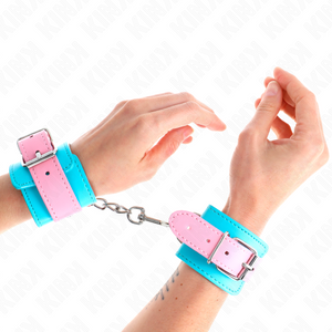 KINK - CUTE WRIST RESTRAINTS BLUE / PINK ADJUSTABLE 16-28 CM X 5 CM - LoveYou.lv
